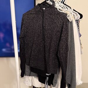 Lululemon Athletica Black Speckled Half-Zip Athletic Pullover